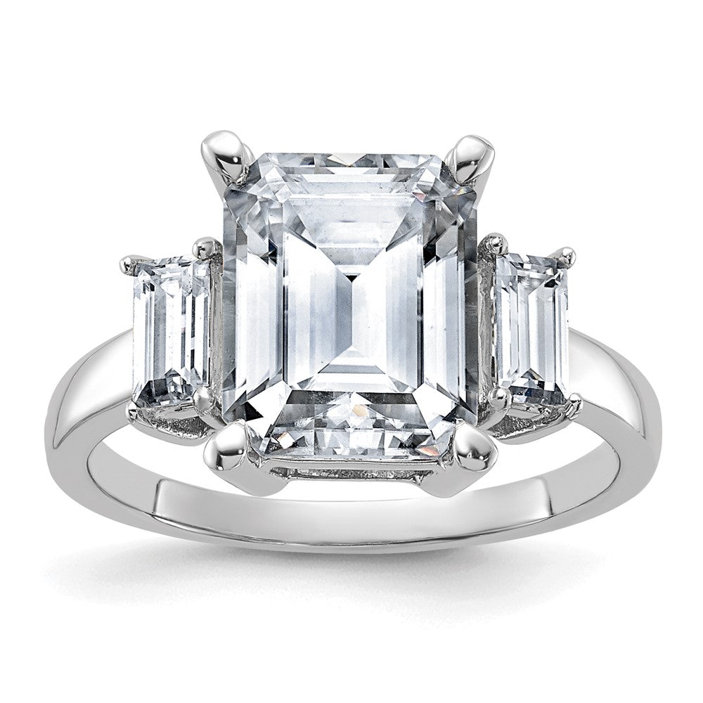 14kw 5 1/3ct. Three Stone G H I True Light Moissanite Engagement Ring