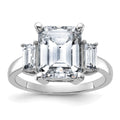 14kw 5 1/3ct. Three Stone G H I True Light Moissanite Engagement Ring
