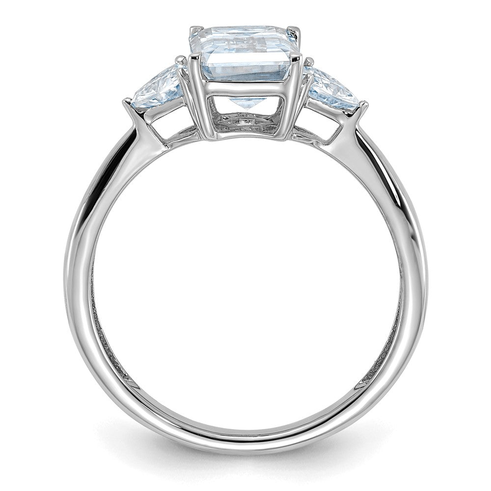 14kw 2 1/6ct. Three Stone D E F Pure Light Moissanite Engagement Ring