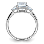 14kw 2 1/6ct. Three Stone D E F Pure Light Moissanite Engagement Ring