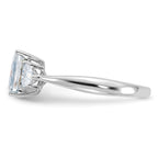 14kw 2 1/6ct. Three Stone D E F Pure Light Moissanite Engagement Ring