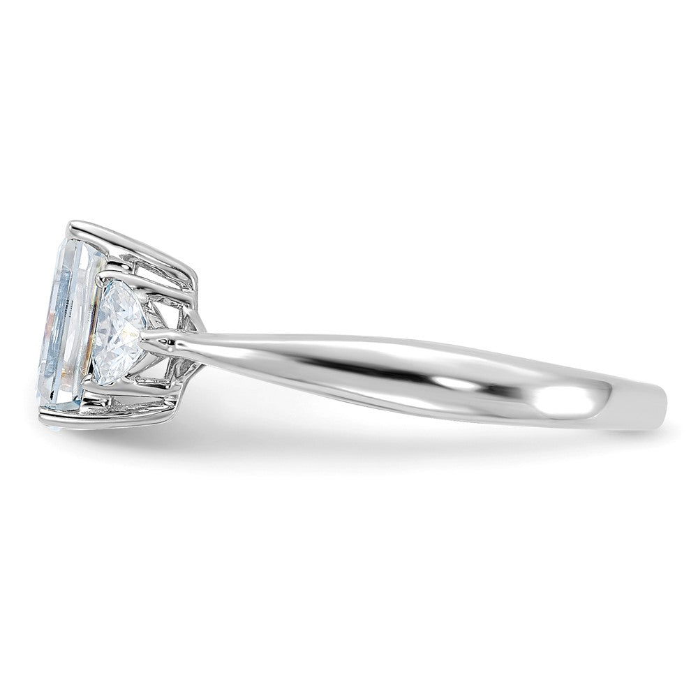14kw 2 1/6ct. Three Stone D E F Pure Light Moissanite Engagement Ring