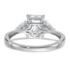 14kw 2 1/6ct. Three Stone D E F Pure Light Moissanite Engagement Ring