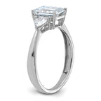 14kw 2 1/6ct. Three Stone D E F Pure Light Moissanite Engagement Ring