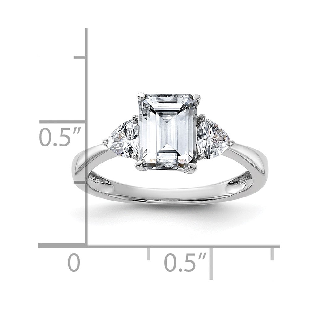 14kw 2 1/6ct. Three Stone D E F Pure Light Moissanite Engagement Ring