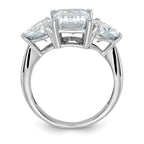 14kw 4 1/2ct. Three Stone D E F Pure Light Moissanite Engagement Ring