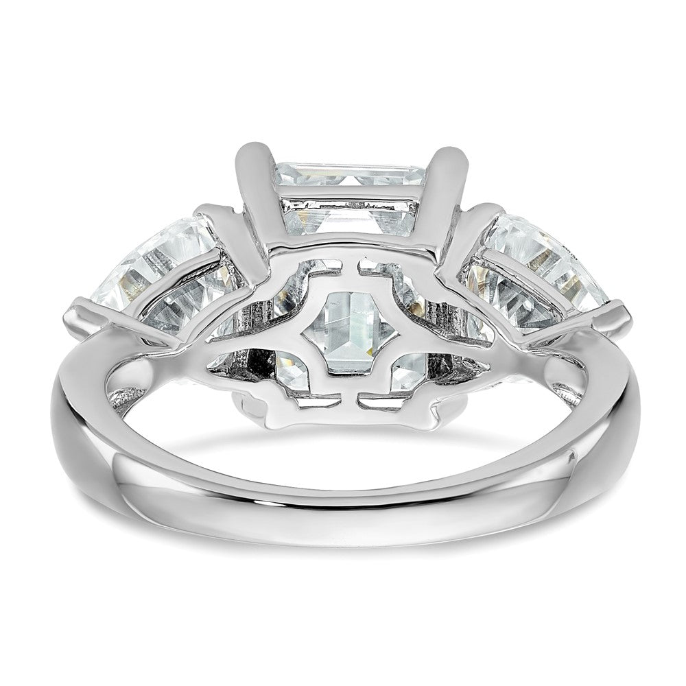 14kw 4 1/2ct. Three Stone G H I True Light Moissanite Engagement Ring