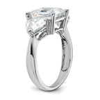 14kw 4 1/2ct. Three Stone G H I True Light Moissanite Engagement Ring