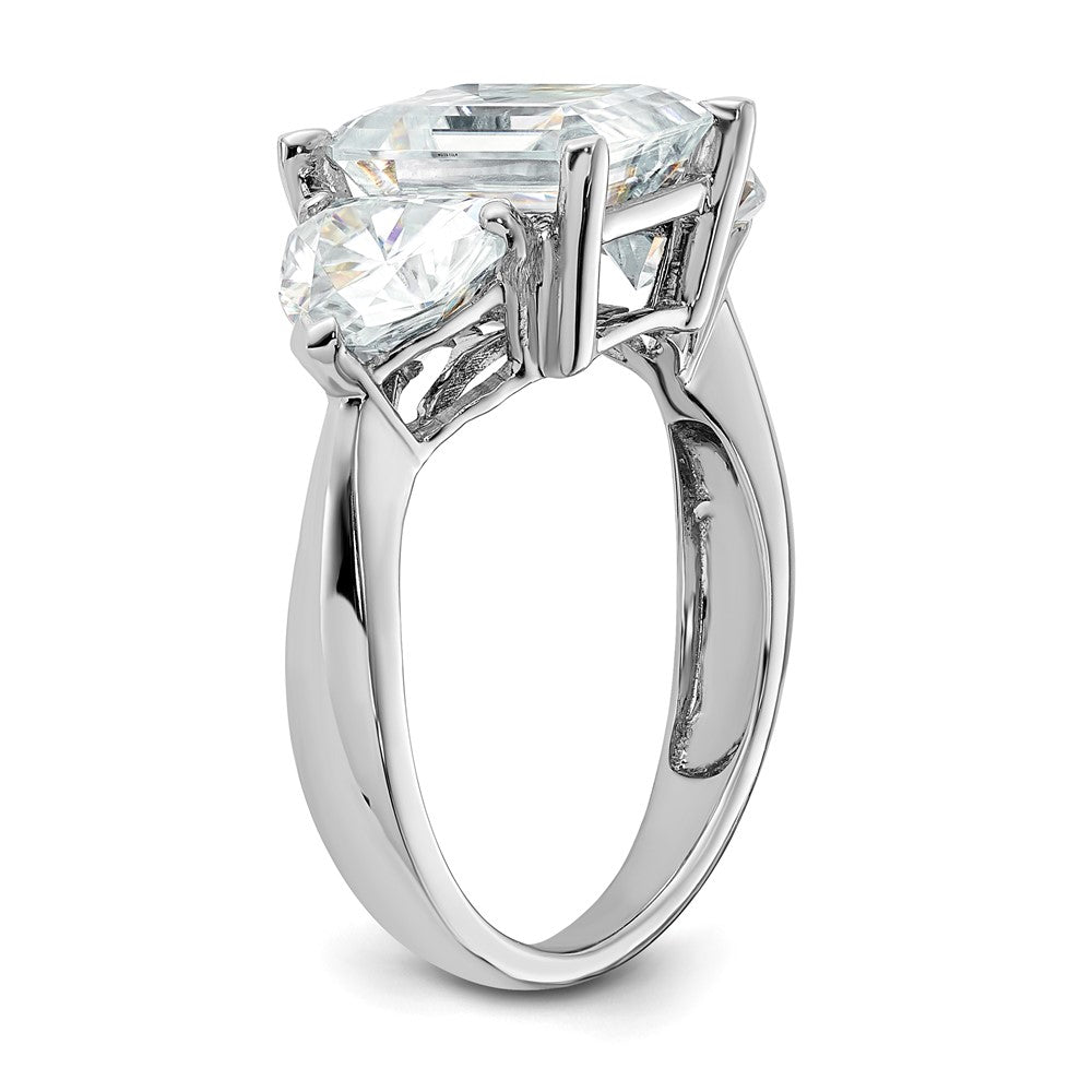 14kw 4 1/2ct. Three Stone G H I True Light Moissanite Engagement Ring
