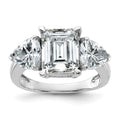 14kw 4 1/2ct. Three Stone G H I True Light Moissanite Engagement Ring
