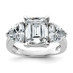 14kw 4 1/2ct. Three Stone G H I True Light Moissanite Engagement Ring