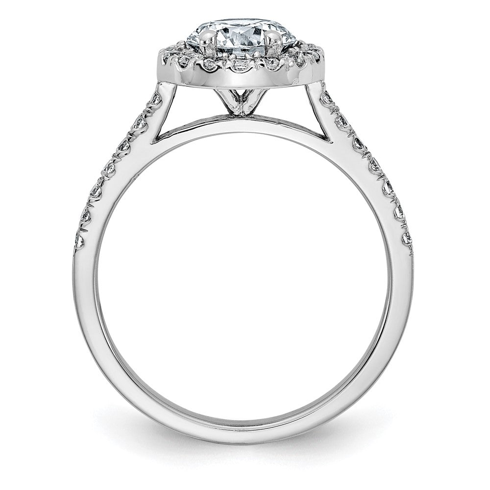 14kw 1 1/2ct. G H I True Light Round Halo Moissanite Engagement Ring