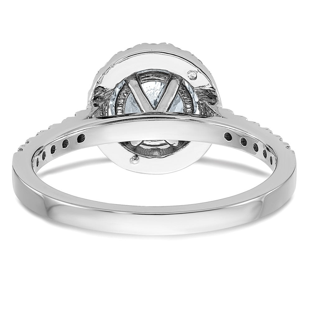14kw 1 1/2ct. G H I True Light Round Halo Moissanite Engagement Ring