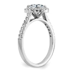14kw 1 1/2ct. G H I True Light Round Halo Moissanite Engagement Ring