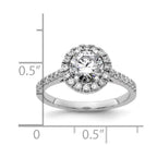 14kw 1 1/2ct. D E F Pure Light Round Halo Moissanite Engagement Ring
