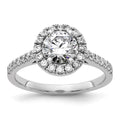 14kw 1 1/2ct. G H I True Light Round Halo Moissanite Engagement Ring