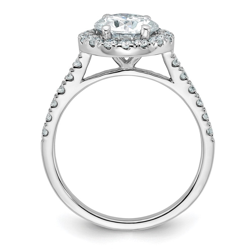 14kw 2 1/3ct. D E F Pure Light Round Halo Moissanite Engagement Ring