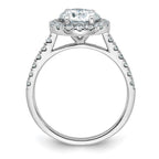 14kw 2 1/3ct. D E F Pure Light Round Halo Moissanite Engagement Ring