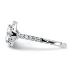 14kw 2 1/3ct. D E F Pure Light Round Halo Moissanite Engagement Ring