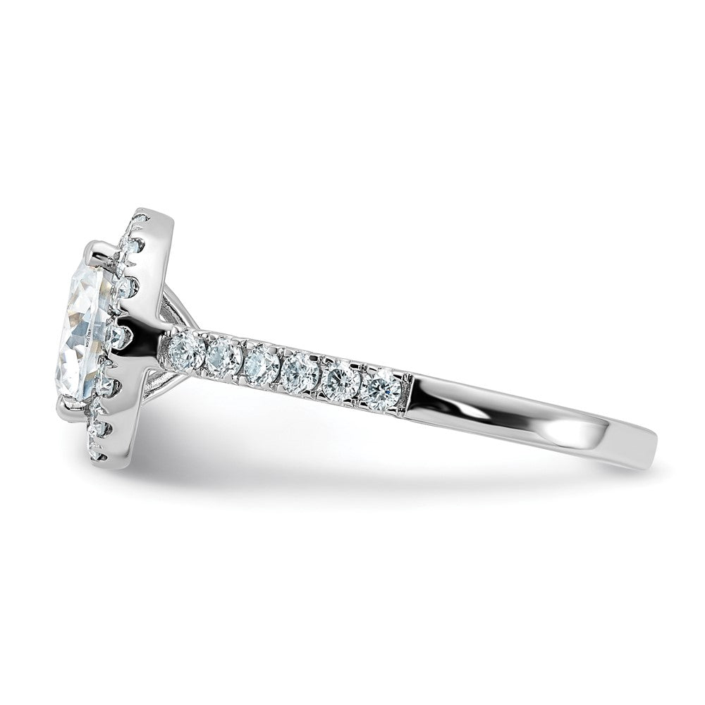 14kw 2 1/3ct. D E F Pure Light Round Halo Moissanite Engagement Ring