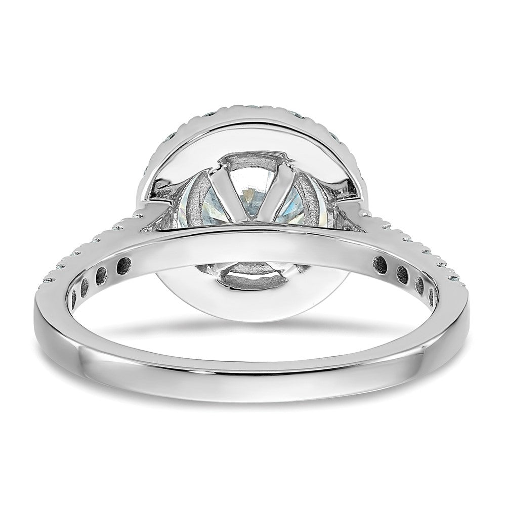 14kw 2 1/3ct. D E F Pure Light Round Halo Moissanite Engagement Ring