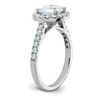 14kw 2 1/3ct. D E F Pure Light Round Halo Moissanite Engagement Ring