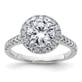 14kw 2 1/3ct. D E F Pure Light Round Halo Moissanite Engagement Ring
