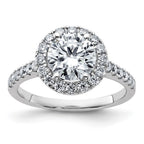 14kw 2 1/3ct. D E F Pure Light Round Halo Moissanite Engagement Ring