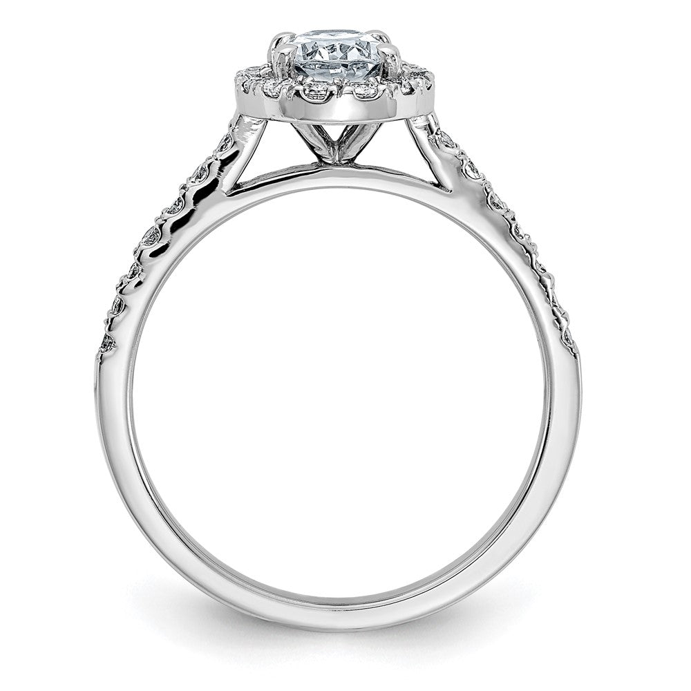 14kw 1 1/3ct. G H I True Light Oval Halo Moissanite Engagement Ring
