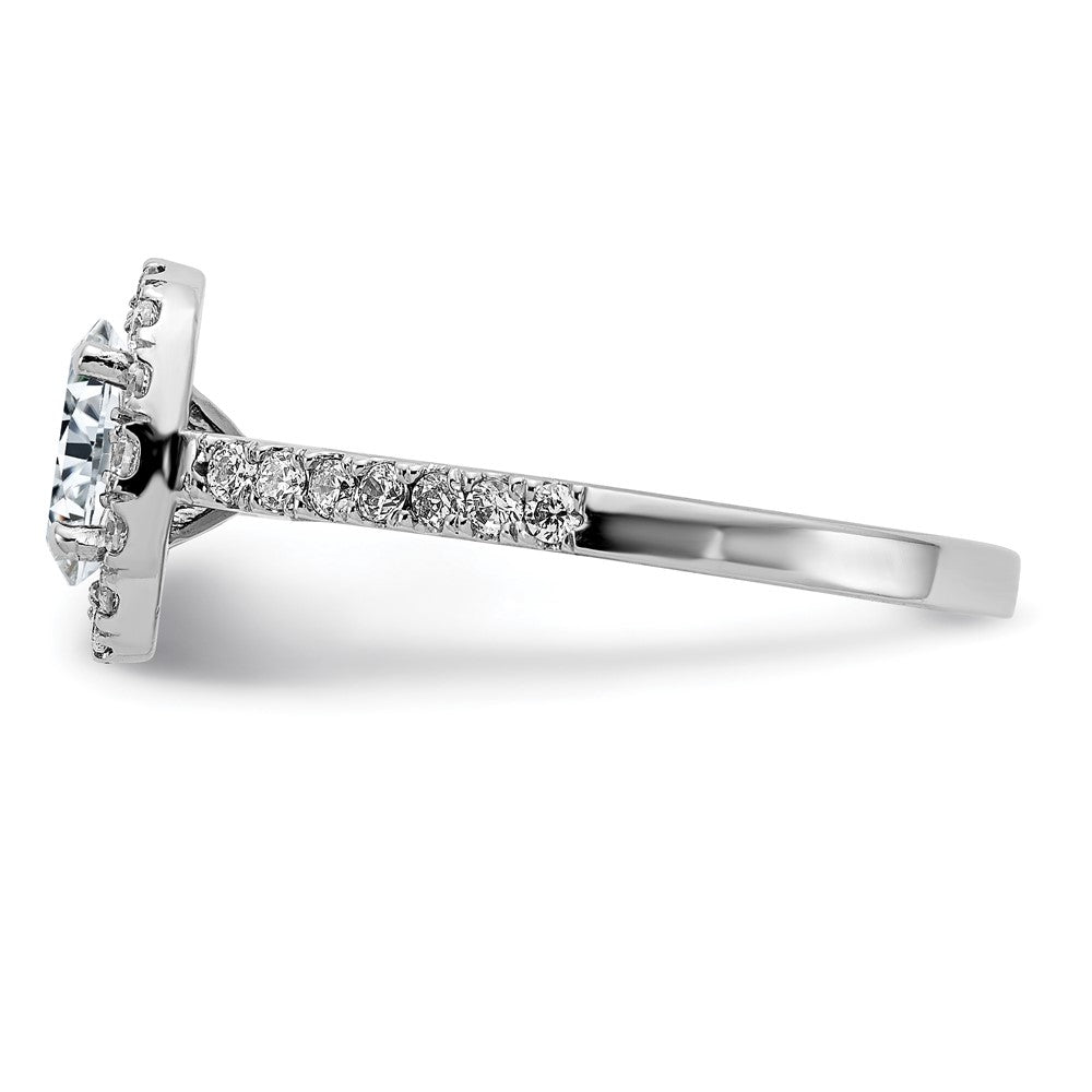 14kw 1 1/3ct. G H I True Light Oval Halo Moissanite Engagement Ring