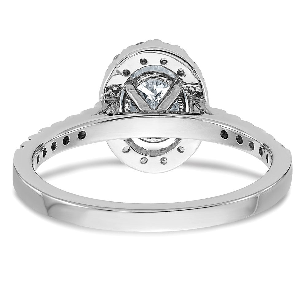 14kw 1 1/3ct. G H I True Light Oval Halo Moissanite Engagement Ring