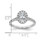 14kw 1 1/3ct. G H I True Light Oval Halo Moissanite Engagement Ring