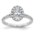 14kw 1 1/3ct. G H I True Light Oval Halo Moissanite Engagement Ring
