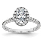 14kw 1 1/3ct. G H I True Light Oval Halo Moissanite Engagement Ring
