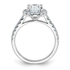 14kw 2ct. G H I True Light Oval Halo Moissanite Engagement Ring