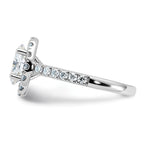 14kw 2ct. G H I True Light Oval Halo Moissanite Engagement Ring