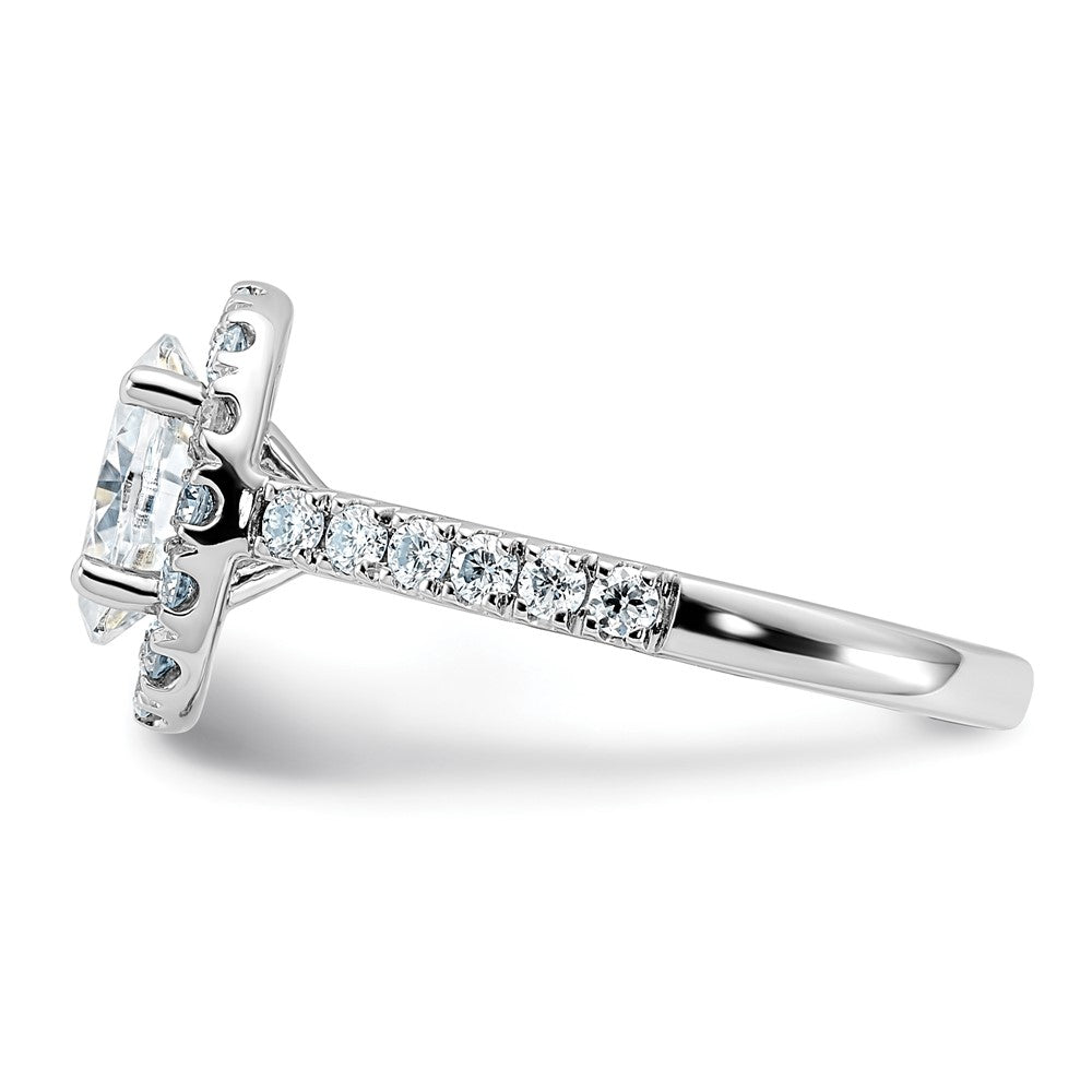 14kw 2ct. G H I True Light Oval Halo Moissanite Engagement Ring