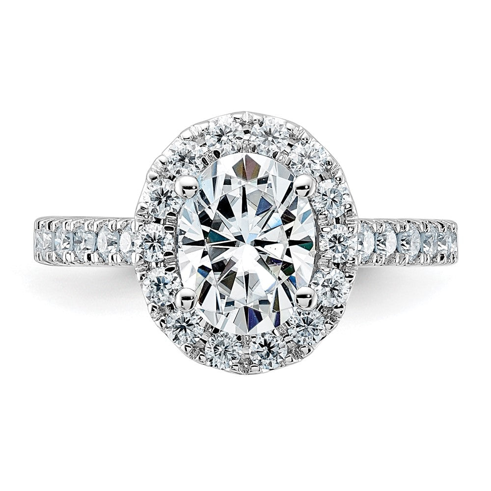 14kw 2ct. G H I True Light Oval Halo Moissanite Engagement Ring