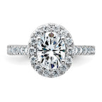 14kw 2ct. D E F Pure Light Ova Halo Moissanite Engagement Ring