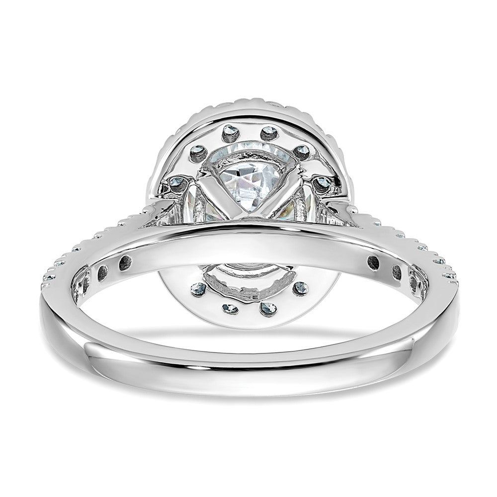 14kw 2ct. G H I True Light Oval Halo Moissanite Engagement Ring