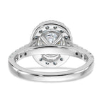 14kw 2ct. G H I True Light Oval Halo Moissanite Engagement Ring