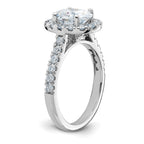 14kw 2ct. G H I True Light Oval Halo Moissanite Engagement Ring