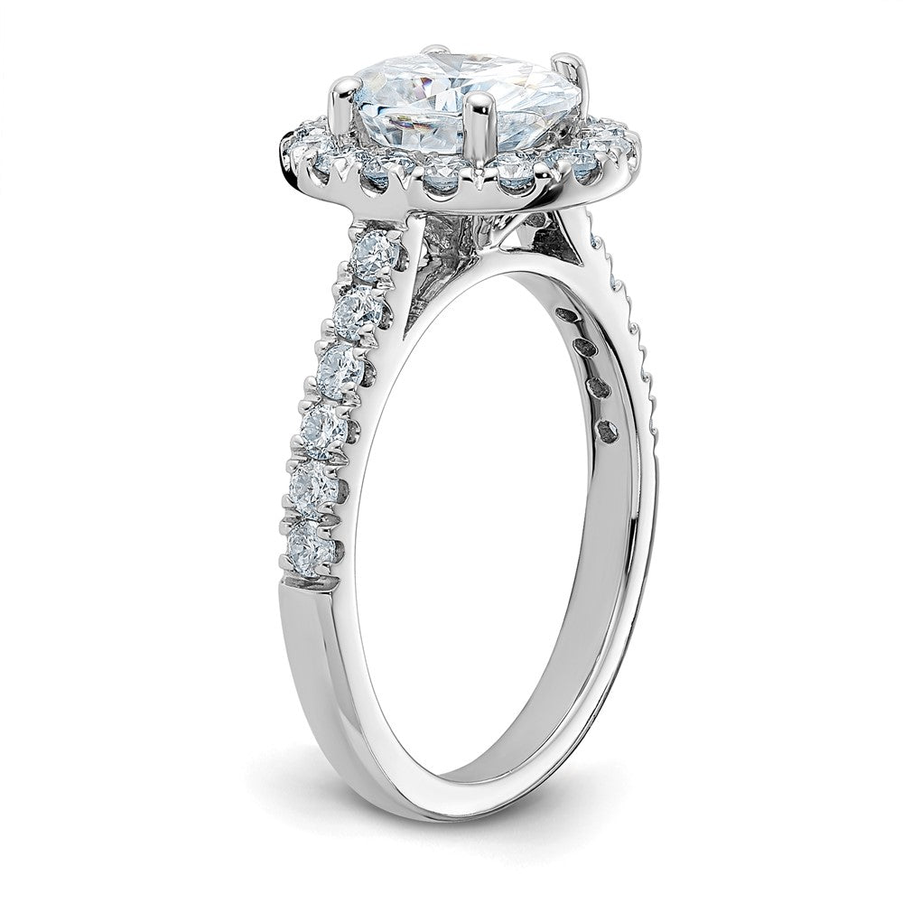 14kw 2ct. G H I True Light Oval Halo Moissanite Engagement Ring