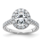 14kw 2ct. D E F Pure Light Ova Halo Moissanite Engagement Ring