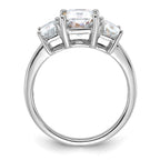 14kw 3 1/5ct. Three Stone G H I True Light Octagon Moissanite Ring