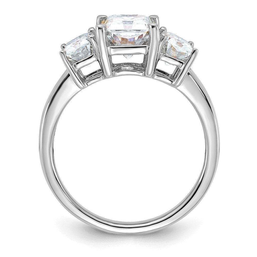 14kw 3 1/5ct. Three Stone G H I True Light Octagon Moissanite Ring