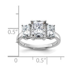 14kw 3 1/5ct. Three Stone G H I True Light Octagon Moissanite Ring