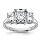 14kw 3 1/5ct. Three Stone G H I True Light Octagon Moissanite Ring