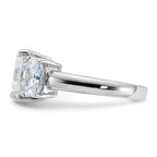 14kw 5 1/3ct. Three Stone D E F Pure Light Octagon Moissanite Ring