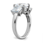 14kw 5 1/3ct. Three Stone D E F Pure Light Octagon Moissanite Ring